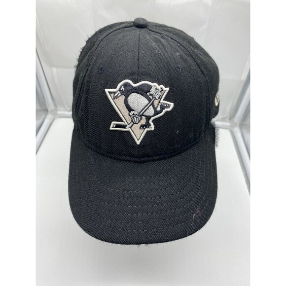 New Era Other - Pittsburgh Penguins Black Cap Hat Fitted 7 1/2 NHL New Era 59Fifty Worn Tattered